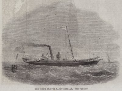 The Screw Clipper-Yacht Gazelle (gravering) av English School