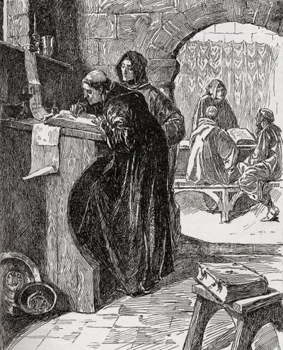 The Scriptorium of a Monastery, fra boken The Church of England: A History for the People, utgitt ca. 1910 av English School