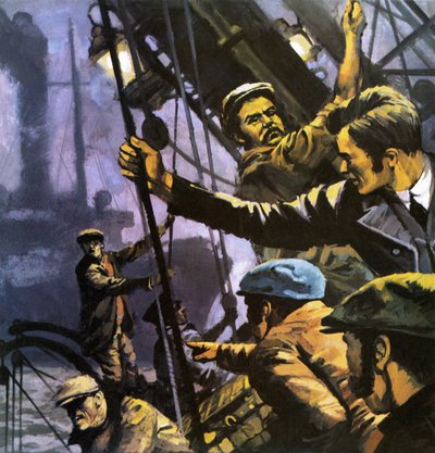 Havulven. Illustrasjon til boken av Jack London. av English School