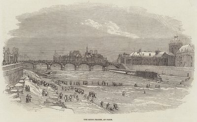 The Seine Frozen, i Paris (gravering) av English School