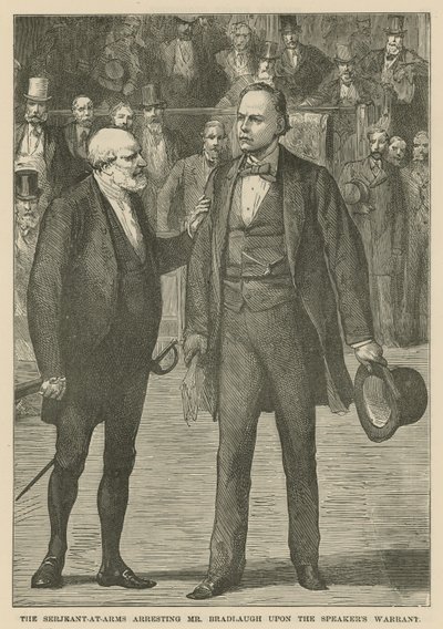 Sergeant-at-Arms arresterer Bradlaugh etter talerens ordre av English School