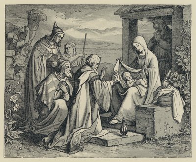 Shepherds adoring (gravering) av English School