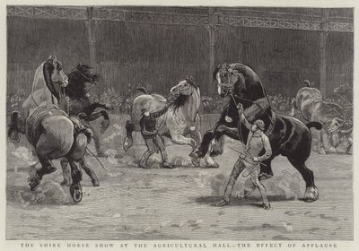 Shire Horse Show i Agricultural Hall, effekten av applaus (gravering) av English School