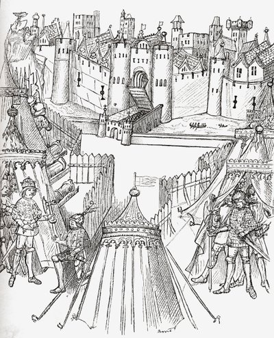 The Siege of Rouen, Frankrike i 1418, fra 'A Short History of the English People' av JR Green, utgitt i 1893 av English School