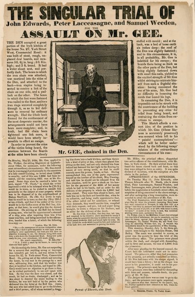 The Singular Trial for the Assault on Mr Gee, 1834 av English School