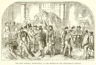 Der Hautmarkt, Bermondsey, Mitte des neunzehnten Jahrhunderts von English School