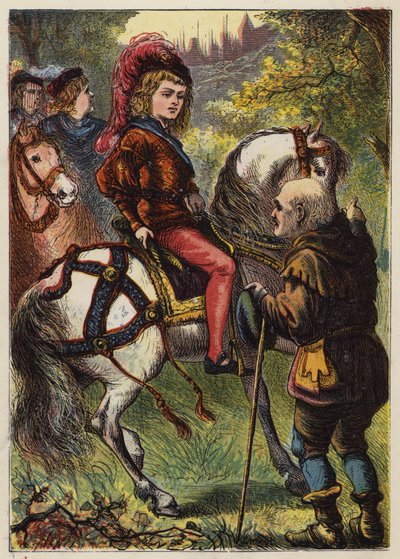 The Sleeping Beauty In The Woods (farge litho) av English School