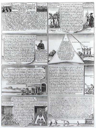 The Solemn League and Covenant av 1643, gravert av W. Hollar (1607-77) av English School