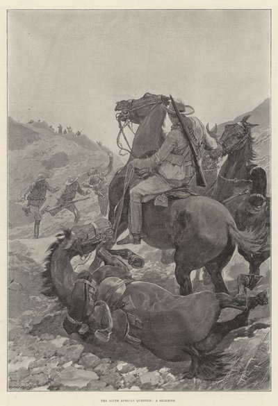 Det sørafrikanske spørsmålet, en trefning (litho) av English School