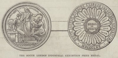 South London Industrial Exhibition Prize Medal (gravering) av English School