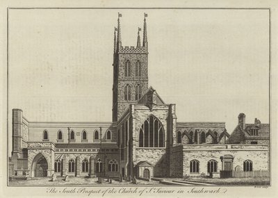 Sørprospektet til Church of St Saviour i Southwark av English School