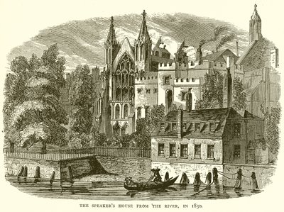 The Speakers House from the River, i 1830 av English School