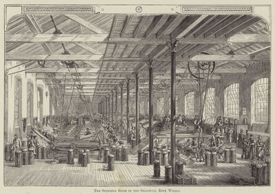 The Spinning Room in the Shadwell Rope Works (gravering) av English School