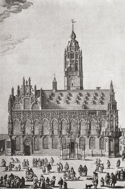 Stadhuis, Middelburg, slik det var på 1500-tallet, fra 