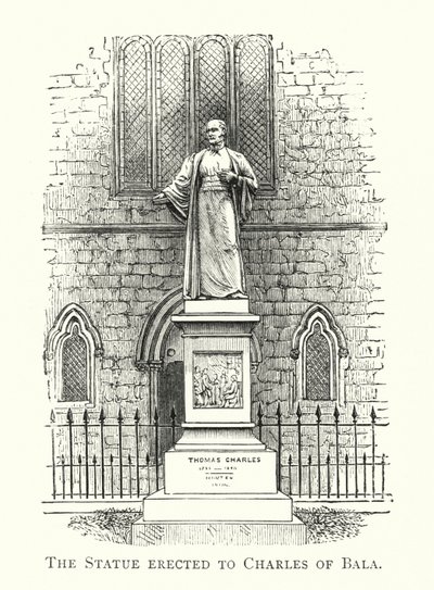 Statuen reist til Charles av Bala (gravering) av English School