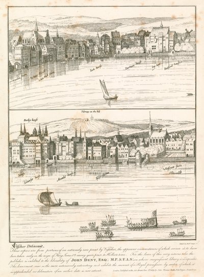 The Strand, London, fra Themsen på 1600-tallet av English School