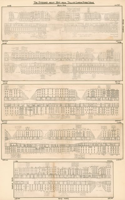 The Strand ca 1844 fra Talliss London Street Views av English School