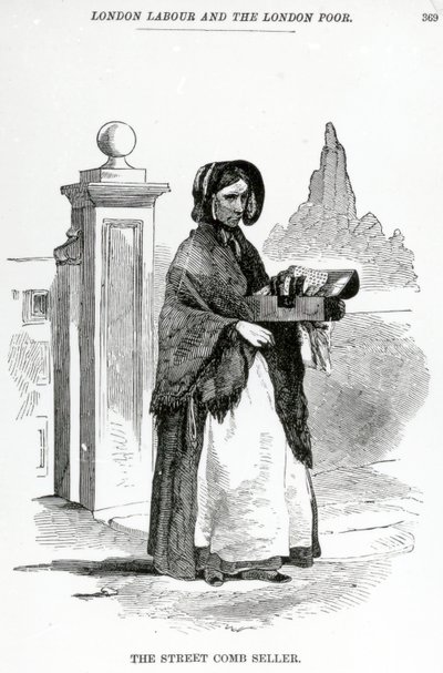 The Street Comb Selger, ca. 1840 av English School
