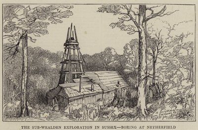 The Sub-Wealden Exploration i Sussex, Boring at Netherfield (gravering) av English School
