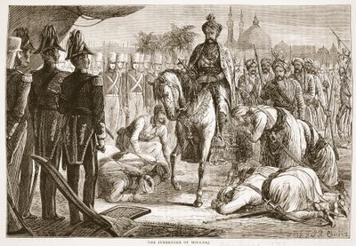 The Surrender of Moolraj, illustrasjon fra Cassells Illustrated History of England av English School