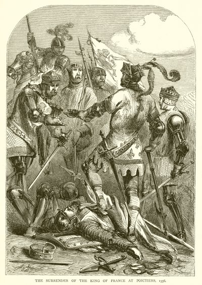 Overgivelsen av kongen av Frankrike ved Poictiers, 1356 av English School
