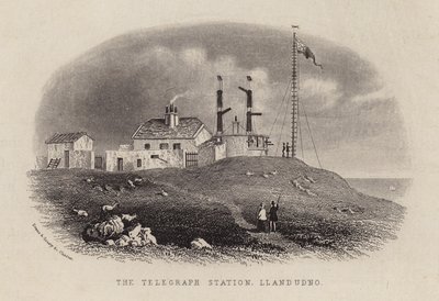 Telegrafstasjonen, Llandudno (gravering) av English School
