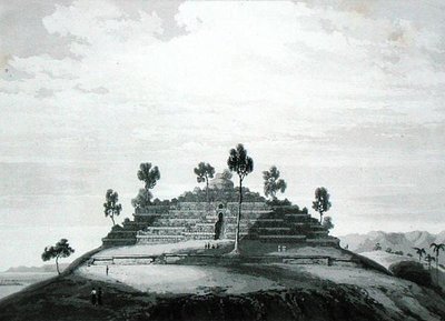Temple of Boro Bodo i distriktet Boro i Kedu, fra 