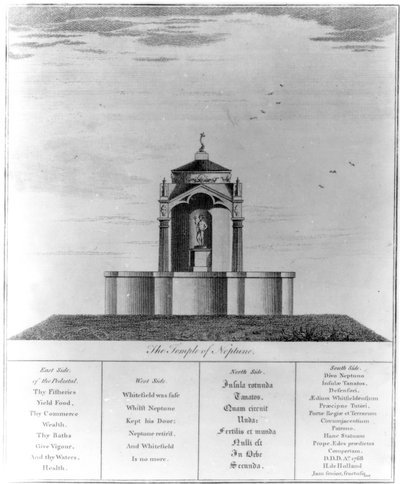 Temple of Neptun ved Kingsgate på Isle of Thanet, 1768 av English School