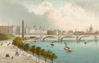 Themsen Embankment - ser østover av English School