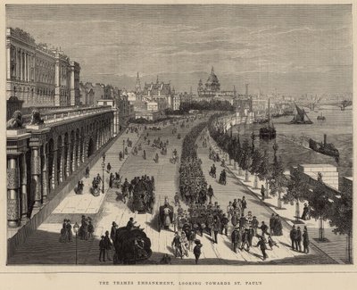 Themsen Embankment, ser mot St Pauls av English School