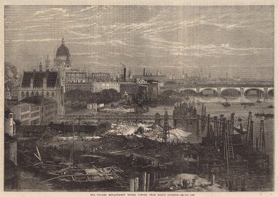 The Thames Embankment fungerer, sett fra Kings College av English School