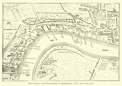 Themsen, fra Westminster til Blackfriars av English School