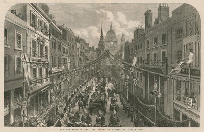 Thanksgiving Day: prosesjonen som passerer opp Ludgate Hill av English School