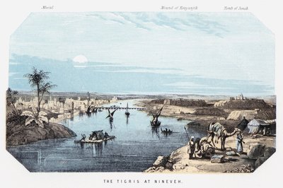 The Tigris at Nineveh (farget gravering) av English School