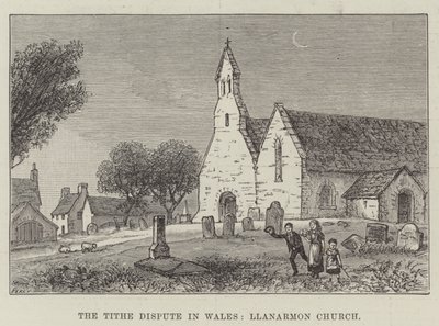 Tiendestriden i Wales, Llanarmon kirke (gravering) av English School
