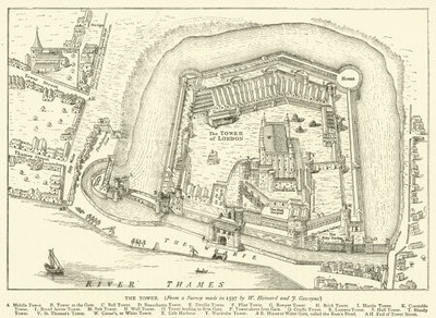 Tårnet, fra en undersøkelse gjort i 1597 av W Haiward og J Gascoyne av English School