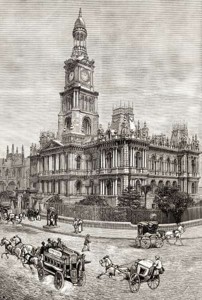 Rådhuset, Sydney, ca. 1880, fra 