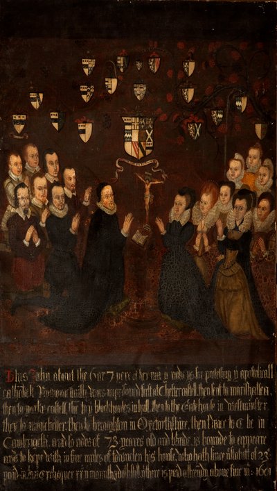 Towneley-familien ved bønn, ca. 1800 av English School