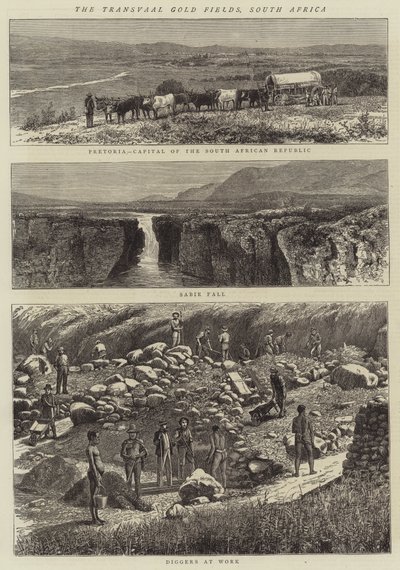 Transvaal Gold Fields, Sør-Afrika (gravering) av English School