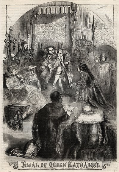 Rettssaken mot dronning Catherine av Aragon i 1529, den første kona til Henry VIII, hvis ekteskap med kongen ble annullert - Proces de Catherine d