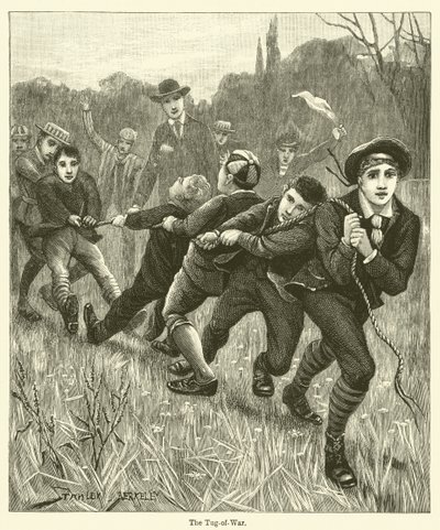 Der Tauziehen (Gravur) von English School