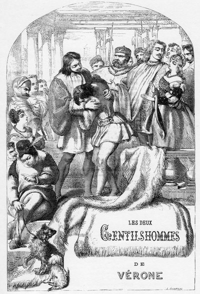 The Two Gentlemen of Verona - Illustration in “” Works complete by William Shakespeare”” 1866 - The illustrations and general form of this edition are borrowed from Cassell