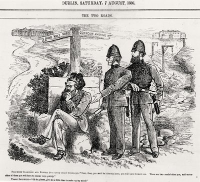 The Two Roads, illustrasjon, pub. 7 august 1886 av English School