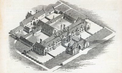 Union Workhouse som skal reises på Canterbury, fra The Illustrated London News, 7. november 1846 av English School