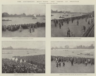 University Boat-Race, mannskapene på praksis (gravering) av English School