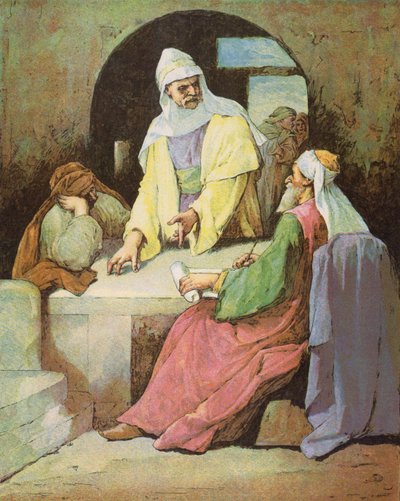 Den urettferdige forvalteren (farge litho) av English School