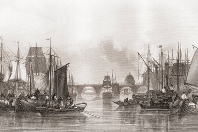The Upper Pool, Pool of London, Themsen, London, England av English School