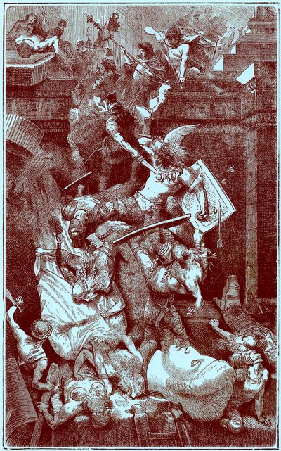 Vandalene i Roma, illustrasjon fra The Illustrated History of the World, publisert ca. 1880 (digitalt forbedret bilde) av English School