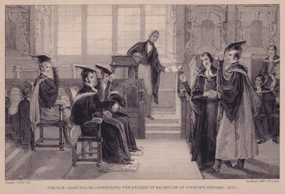 Der Vizekanzler verleiht den Grad eines Bachelor of Divinity, Oxford, 1842 von English School