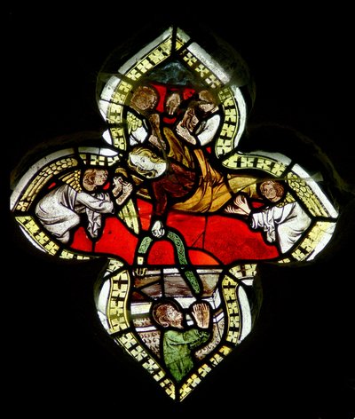 Jomfruen overlater beltet til St Thomas ved hennes himmelfart. ca. 1325-50 av English School
